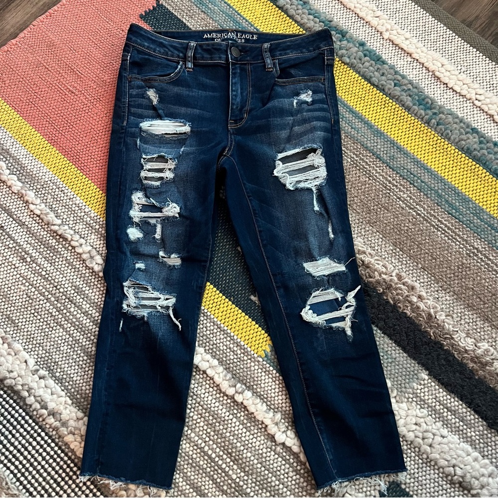 American Eagle Outfitters Women's Distressed Jegging Crop Jeans Sz12